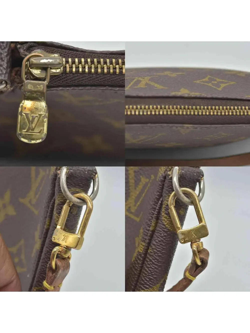 $1290 1999 Louis Vuitton Monogram Pochette Accessorie VI1909